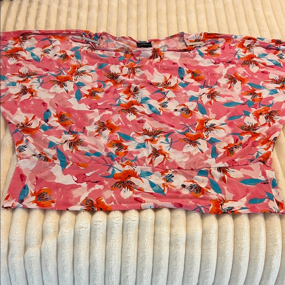 JM Collection Pink Floral Top